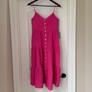 Elegant Pink Sleeveless Midi Dress